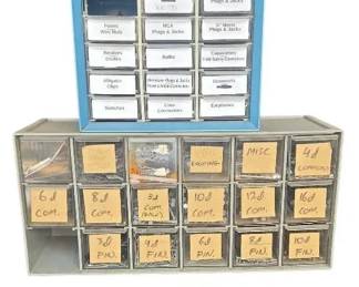Vintage Small Parts Organizer Lot Electronics Components Nail Hardware Cabinets