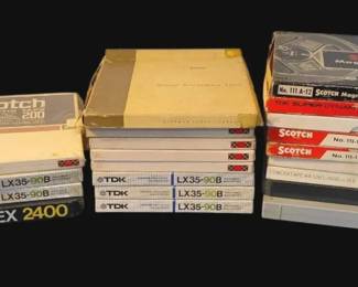 Collection Of Vintage Used And Unused Reel To Reel Tapes