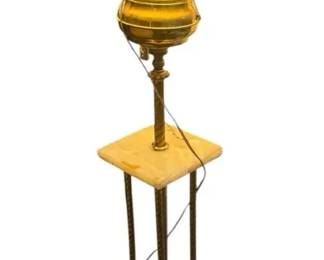 MidCentury Brass TrayTable Floor Lamp
