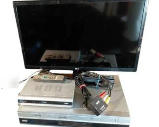 Sony DVDVHS Combo With LG 24 Monitor and Digital TV Converter Bundle