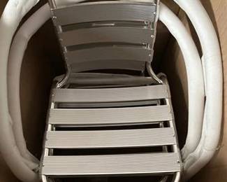 Metal Outdoor Dining Chair in Aluminum