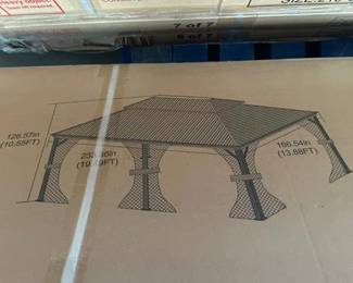 12 ft. x 20 ft. Wood Grain Aluminum Gazebo