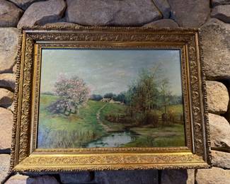 Antique Oil On Canvas