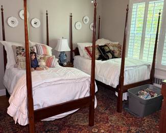 Four-Poster Twin Beds