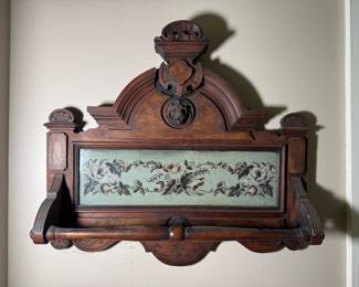 Victorian Carved Wood Towel Rack