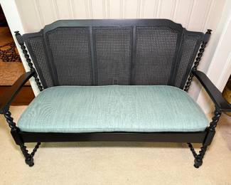 Cane Back Settee with Barley Twist Accents