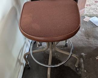 Vintage Rolling Industrial Stool
