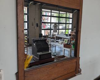 Antique Victorian Solid Oak Wall Mirror