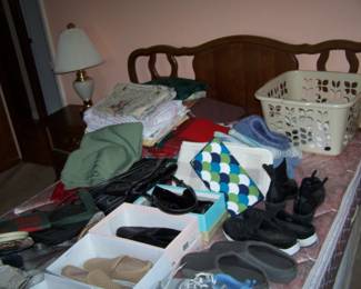 FRENCH PROVINCIAL BED & SHOES, ETC.