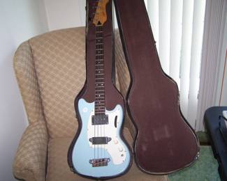 KALAMAZOO GUITAR & CASE ON THE WING CHAIR