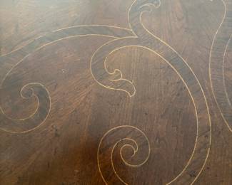 Dining Table and chairs -ornate edge trim and inlay