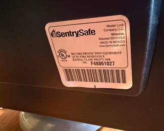Sentry Safe - Keys instruction