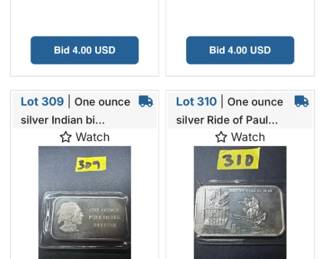 1 Oz Silver Bars