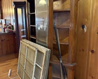 china cabinet and curio cabinet, antique windows