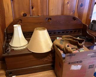 lamp shades and heart bench furniture
