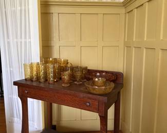 Amber Glass and Console Table