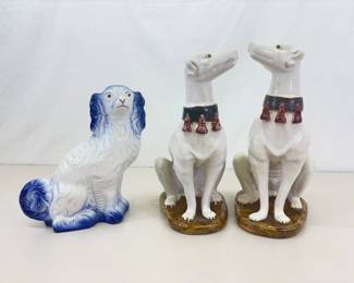 3 Ceramic Dogs