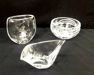 Lot of Orrefors, Waterford, and Rogaska Pieces