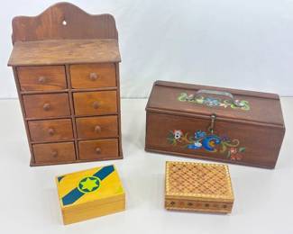 Lot of Antique etc. Wood Boxes