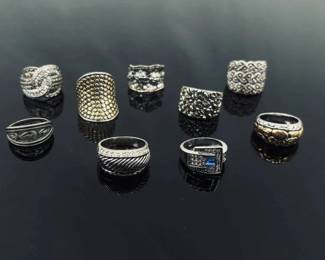 Lot of 9 WELL MADE Heavier Fashion Rings