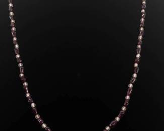 Garnet and Quartz Bead Necklace