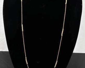 .925 Sterling Silver LONG Beaded Vermeil Necklace
