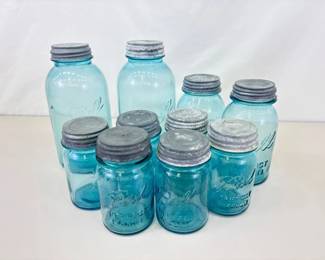 Lot of 10 Various Sized Ball Mason Jars
