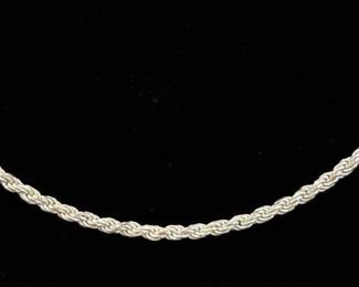 .925 Sterling Silver Thicker Rope Necklace