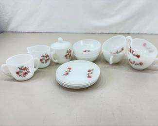 White Fire King Flower Set