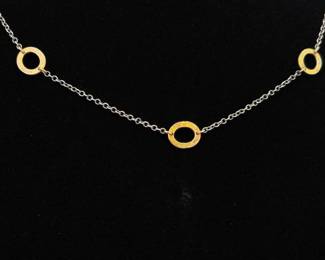 .925 Sterling Silver Vermeil Ring Necklace