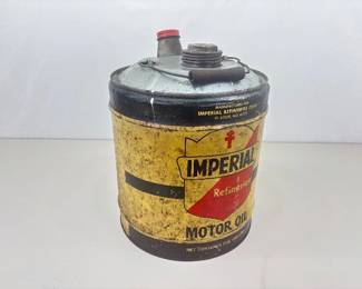 Vintage Imperial Oil 5 Gallon Metal Oil Can