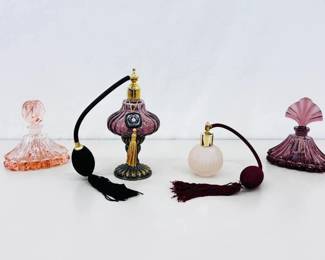 Lot of Vintage Atomizer etc Glass Perfume Bottles