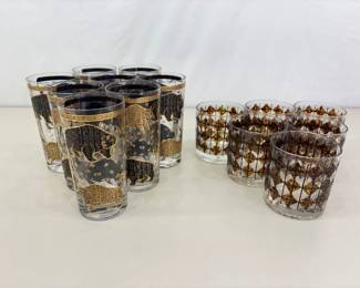 8 RARE Hammacher Schlemmer MCM Stock Market Cocktail Glasses and 6 Others
