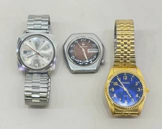 Vintage Seiko 5 Automatic 21 Jewel, Bulova Accutron, and Details Watches