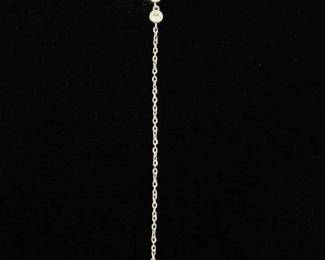 .925 Sterling Silver Crystal Dangle Necklace