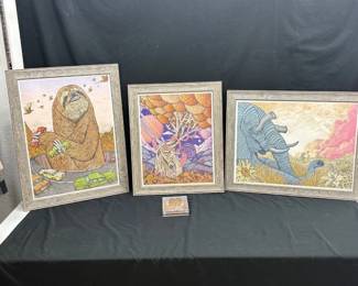 Lot of 4 Pencil Signed Chuck U Framed Prints