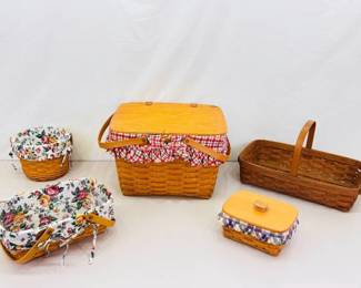Lot of 6 Various Size Longaberger Baskets