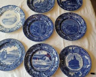 Antique Staffordshire Blue Plates