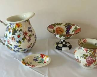 MackenzieChilds White Flower Market Pattern Lot