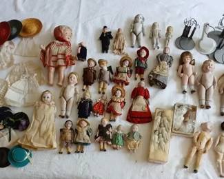 Antique Early 1900s Porcelain Bisque Miniature Dolls