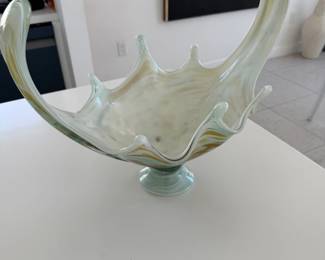 Fabulous hand made Murano large green and gold center piece