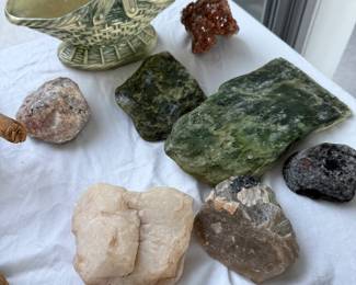 crystals and jade