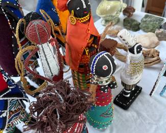 African crafted bead figures