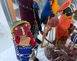 African crafted bead figures