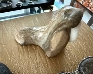 Hand carved stone walrus
