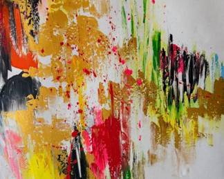 Modern Oil painting in silver frame