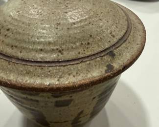 Hand made vintage pottery dish and cover