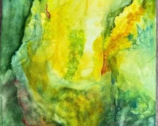 One of a pair of abstract oils