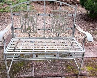 Iron patio bench