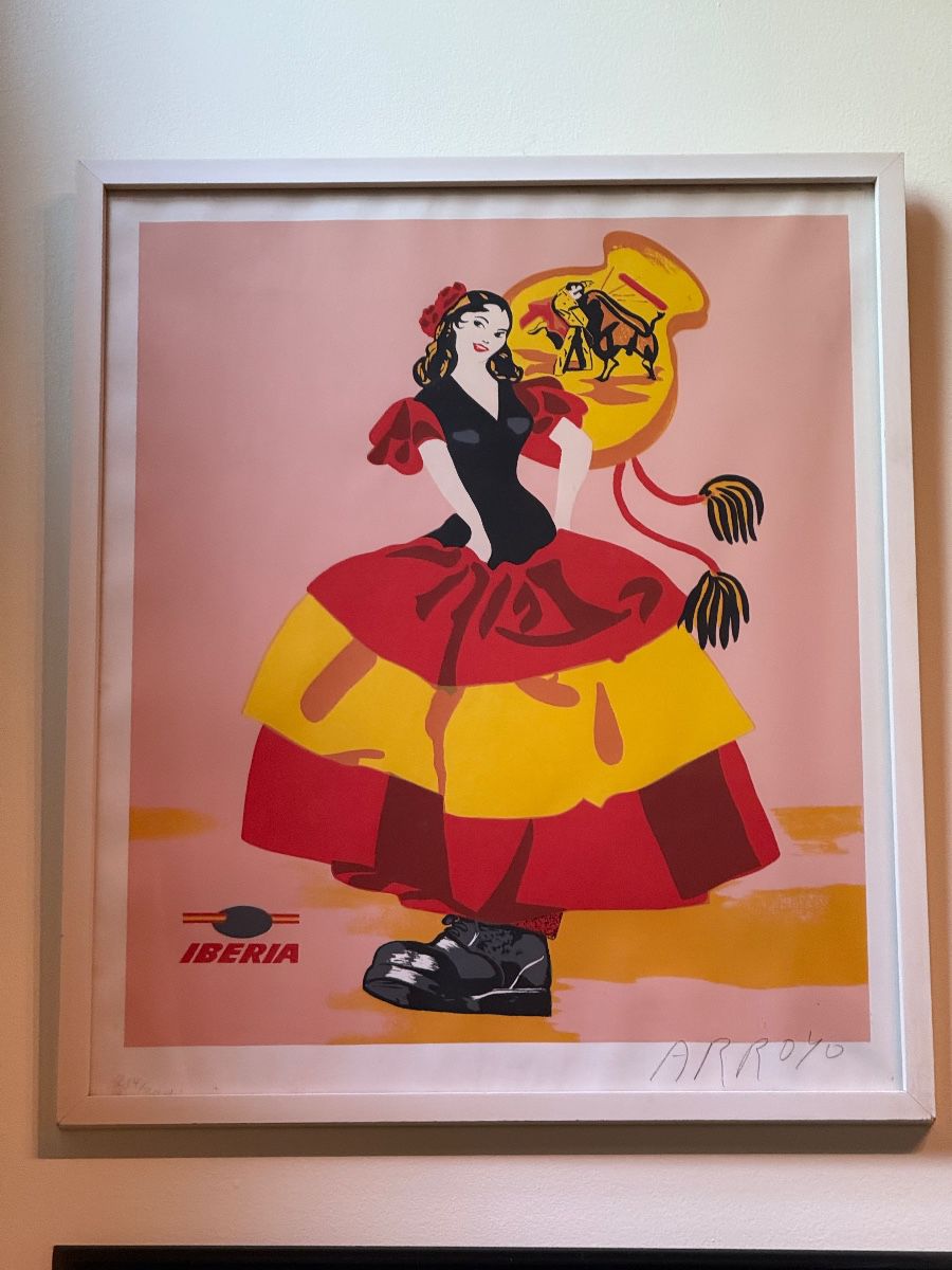 Eduardo Arroyo, Iberia Line poster, signed 